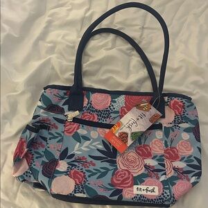 NWT Fit and fresh Floral lunch Bag - Blue and Pink